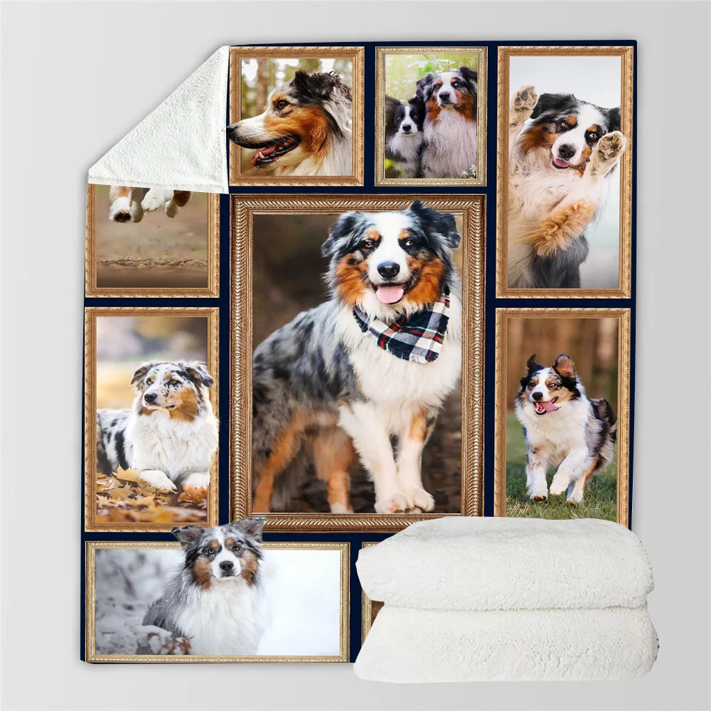 

Dog Sherpa Blanket 3D printed Wearable Blanket Adults/kids Fleece Blanket Drop Shippng