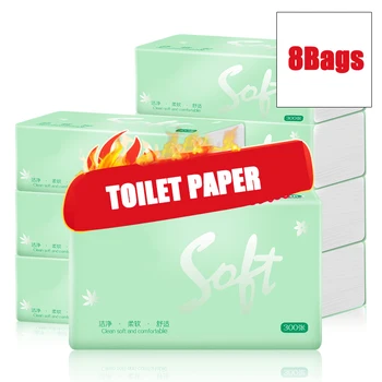 

8bags /Lot Toilet paper Toilet Tissue Home Bath Toilet Roll Paper Primary Wood Pulp Toilet Paper Tissue Roll 24h Fast Shipping