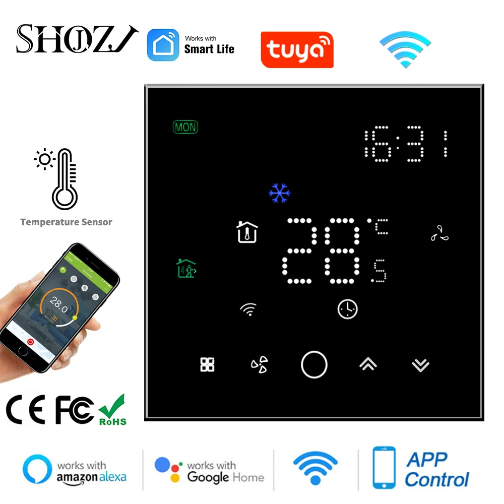 Termostato WiFi Stylish Fancoil 4 Tubos 3 Velocidades Android/iOS/  Alexa/Google Home