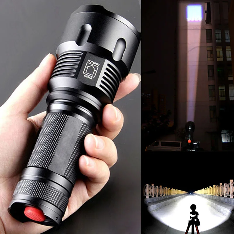 Super Bright T6 Zoom Tactical LED Flashlight Torch Lamp+18650 Battery+Charger FT
