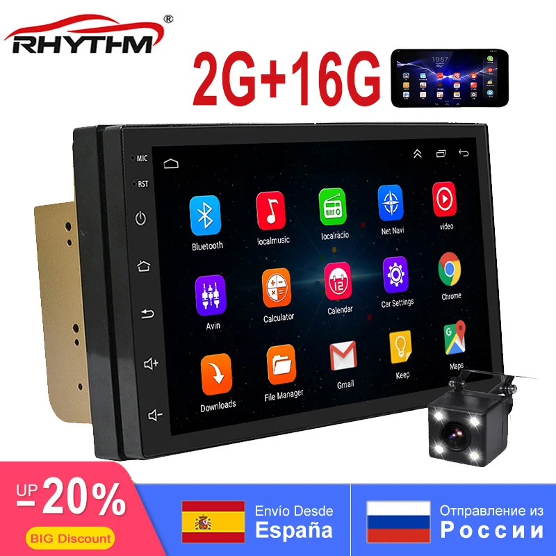 Android 8 1 2Din автомобильный DVD Радио 2 Гб мультимедиа 1024x600 GPS навигация универсальная