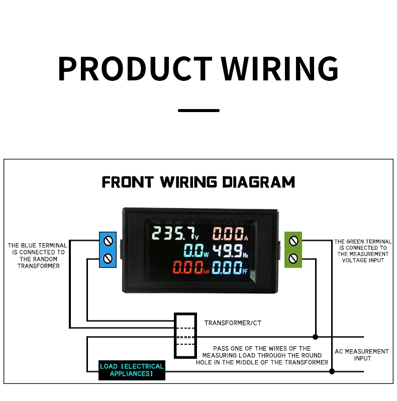 D69-2058 6-in-1 HD LCD Multifunktions-Digitalanzeige Spannung Strom Leistung Frequenz KWH-Messgerät Mehrere Farben – Detail 6