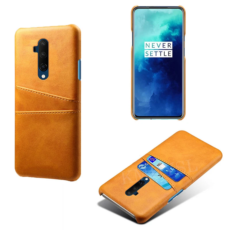 Khaki Держатель для карт чехол для Oneplus 7 7t pro 6 6t 5 5t Кожаный чехол-бумажник для one plus 1+ 7t pro 1+ 7 1+ 6 1+ 5t деловой жесткий чехол - Цвет: Khaki