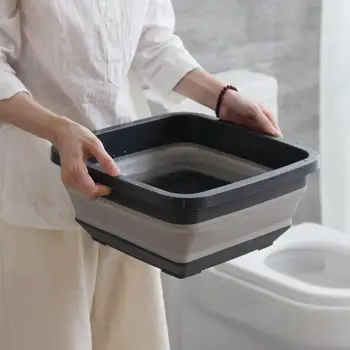

Foldable Bucket Folding Washbasin Portable Collapsible Dish Tub Sink Strainers Food Storage Baskets for Outdoor Kitchen Camping