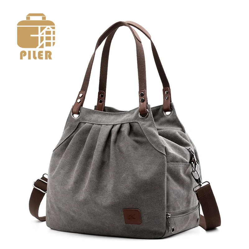 Piler женская сумка, Холщовая Сумка, дизайнерская сумка на плечо, боулинг, Женская Ручная сумка, женские сумки и кошельки, Холщовая Сумка-мешок