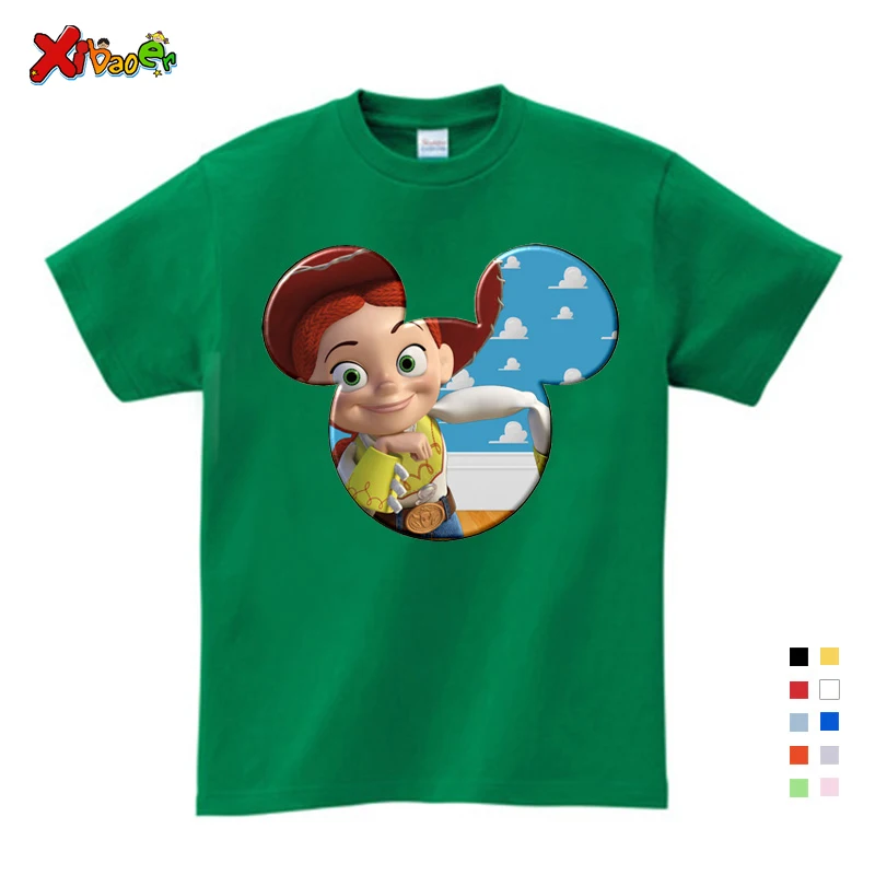 Футболка Woody Buzz худи для девочек, одежда с капюшоном одежда для маленьких девочек с героями мультфильмов, толстовки и свитшоты красного и розового цвета, От 2 до 8 лет - Цвет: T-shirt