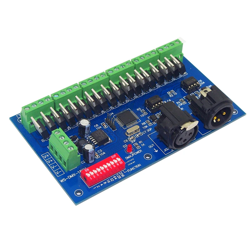 18CH led DMX512 декодер DC12V-24V 18 канала 6 групп 3A легко DMX диммер РЛ 3P RJ45 светодиодный