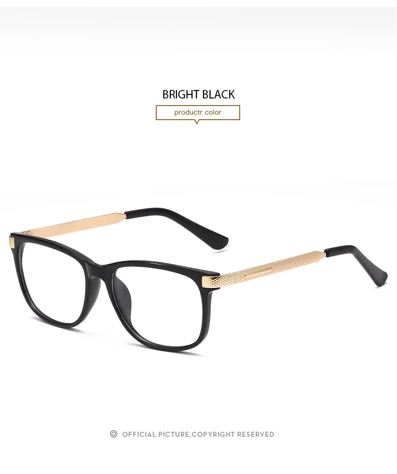 New fashion box retro flat mirror classic unisex myopia frame glasses art ultra light leisure no degree reading glasses women