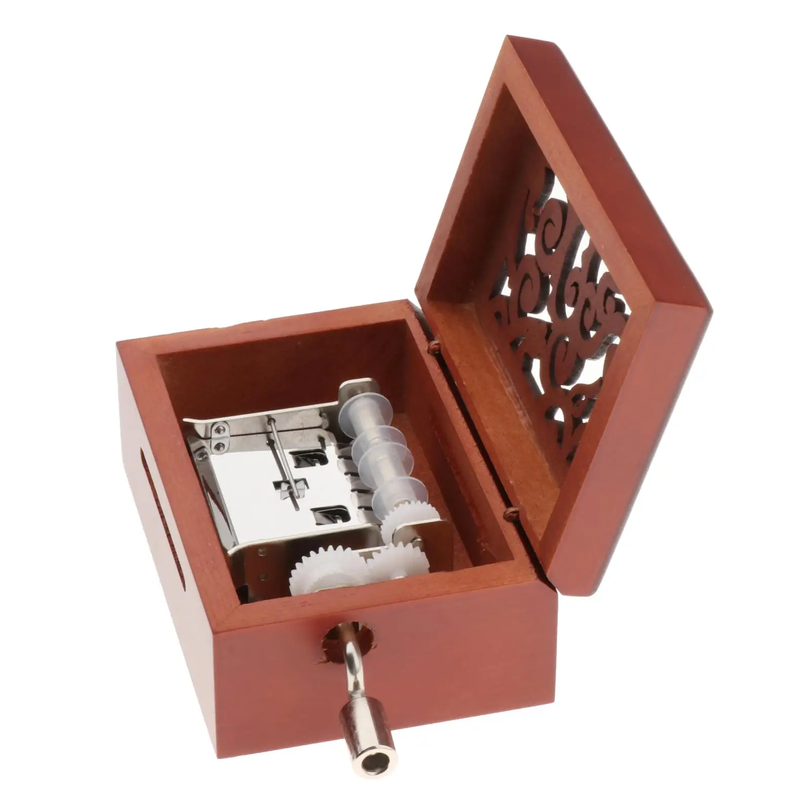 15 Tone DIY Hand-cranked Music Box With Hole Puncher and Paper Tapes Puncher Vintage Carved Wooden Box DIY Your Down Music Box 4
