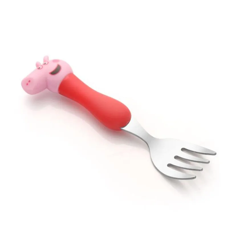 Модные стили Peppa Pig Детская посуда мультяшный узор вилка и ложка набор фигурка модель детские игрушки для вечеринки