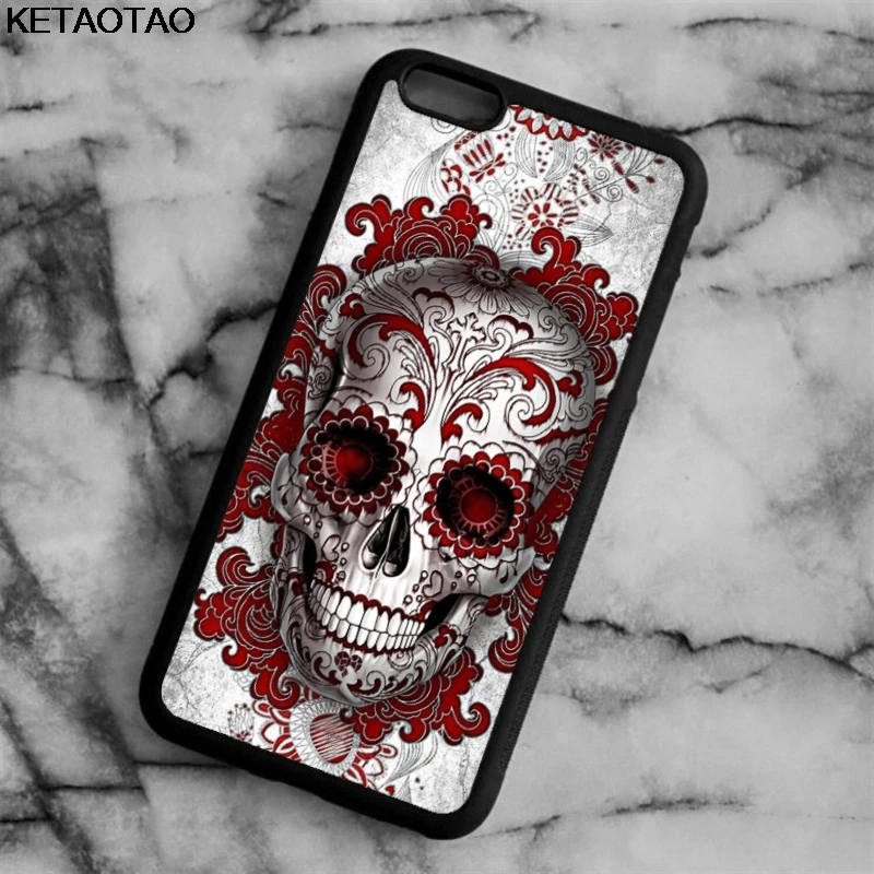 Чехол для телефона KETAOTAO Skull Grim Reaper Poker card, чехол s для iPhone 4S 5 6 5C 5S 6S 7 8 X Plus XR XS Max, мягкий чехол из ТПУ и резины и силикона - Цвет: Серый