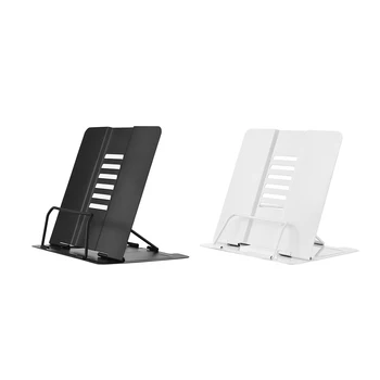 

White Office School Bookstand Bookshelf Document Holder Steel Book Holder Adjustable Six Angles Reading Tool for azine