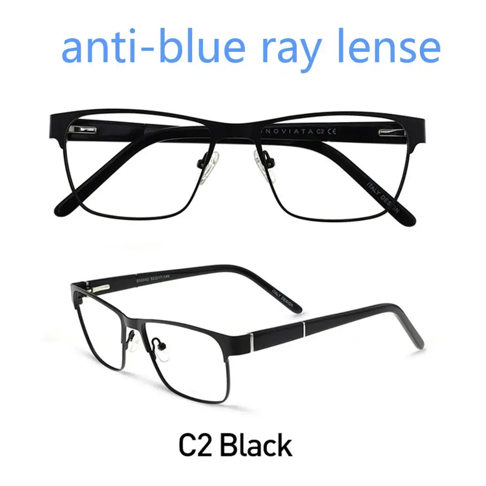c2a black OCCI CHIARI, мужские очки в металлической оправе, компьютерные очки, очки по рецепту, очки для близорукости, оптическое зрелище, маленький размер, винтажные очки OC3113 - Цвет оправы: c2a black