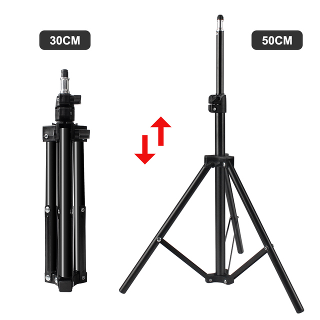 Aluminum Stand Portable Tripod with1/4 Screw Selfie Tripod for Camera Phone Photography Light Ring Lamp Go Pro