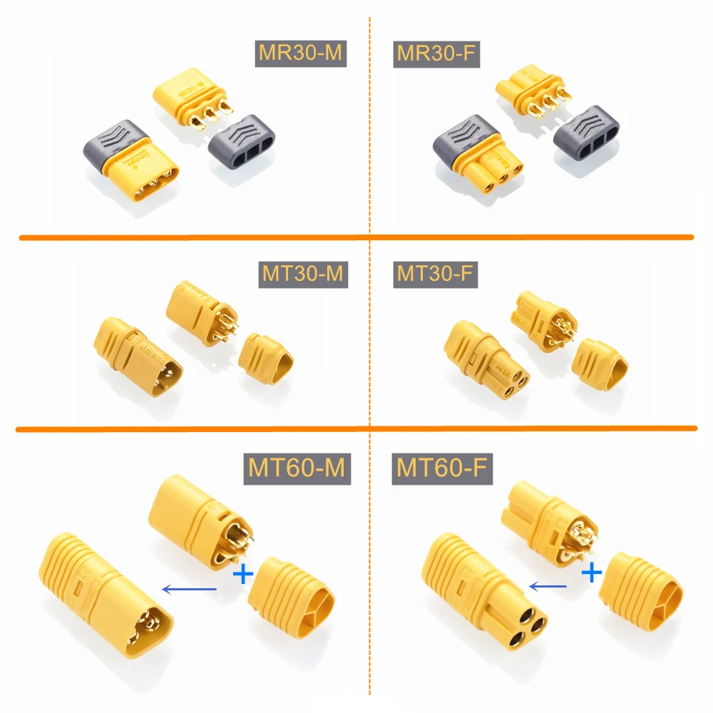 5 Paar MT60 3,5-mm-3-Pol-Stecker – Für RC Motor, ESC, Lipo Akku