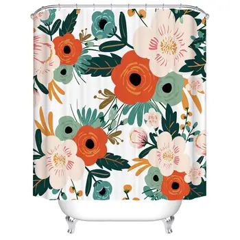 

Shower Curtain Plant Flower Garden Theme Digital Printing Waterproof Polyester Shower Curtain (72" x 78")