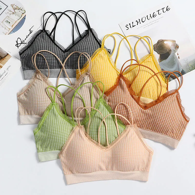 Кружевной бюстгальтер женский укороченный топ Топы Пуш-ап кружевная майка