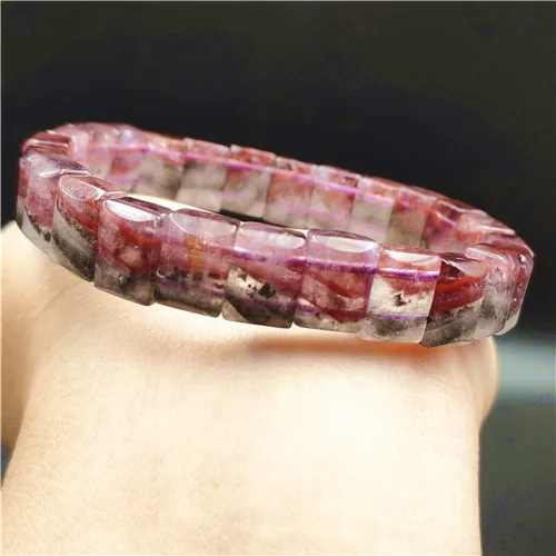 11x12mm Beads 11 мм натуральный ауральит 23 браслет Канада Кристалл прямоугольный бисер мужской женский натуральный красный фиолетовый камень браслет бижутерия AAAAA - Цвет камня: 11x12mm Beads