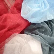 Маленькие круглые точки, сетчатая ткань, одежда для малышей, пышная юбка, детские тканевые платья, юбки, шторы для приёма стола RS2661