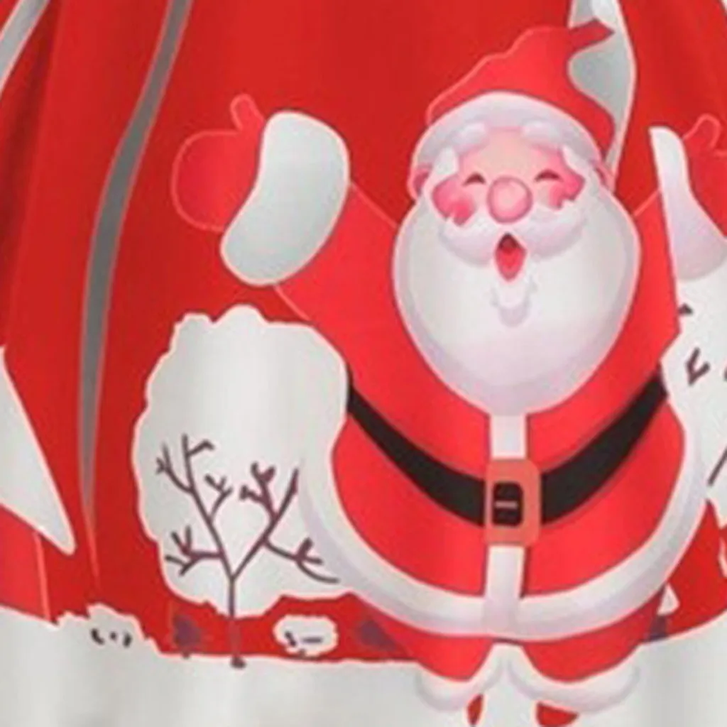 Осенне-зимнее рождественское платье Новогоднее праздничное женское модное винтажное рождественское платье с принтом Санта Клауса и снежинки#25