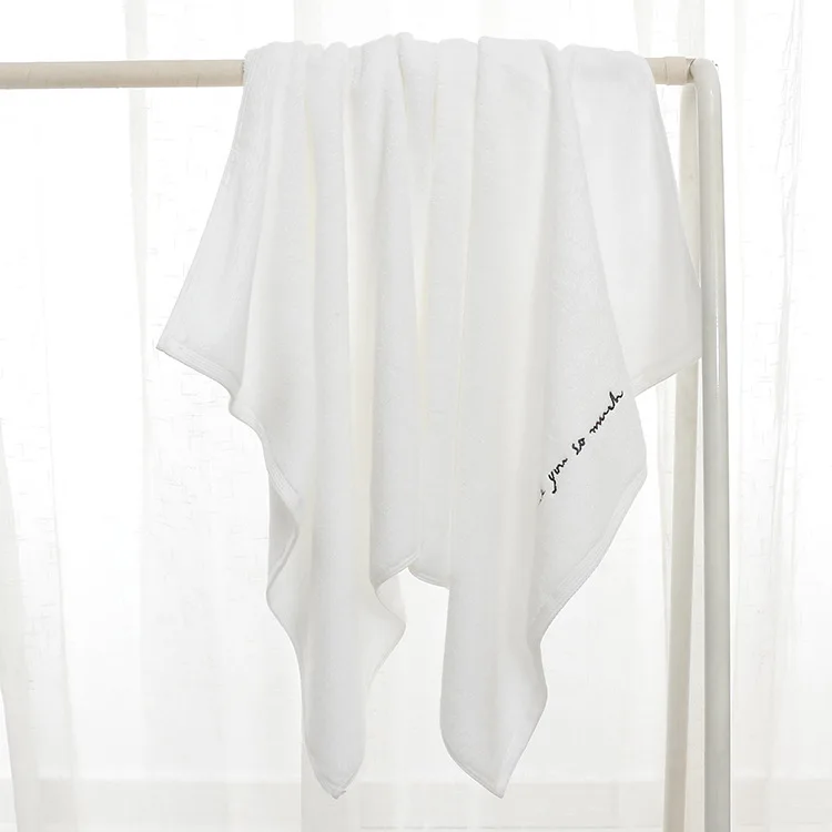 White 70X140 см хлопок Впитывающее банное полотенце мягкое полотенце для душа мягкая быстросохнущая мочалка - Цвет: White