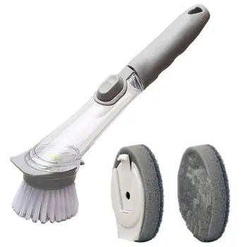 

1/4 Pcs Double Use Kitchen Cleaning Brush Scrubber Dish Bowl Washing Sponge Automatic Liquid Dispenser Kitchen Pot Cleaner Tool