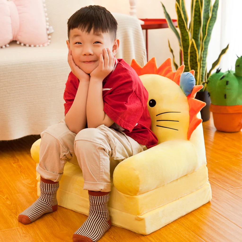 Cartoon Armchair Cover Cute Cartoon Washable Children Fold Sofa Chairs Seat Cover Upholstered Living Room Furniture