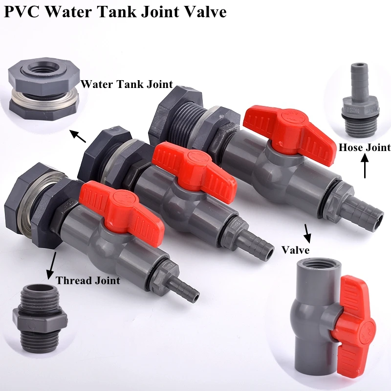 1 ~ 3Set 1/2 "3/4" Zu 8 ~ 16mm PVC DIY Fisch Tank Stecker Aquarium Einlass wasser Ablauf Schlauch Pagode Joint Wasser Tank Ventil Armaturen – Detail 1