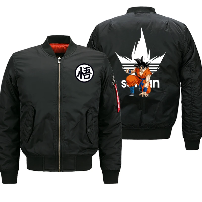 

Dragon Ball Z Anime Saiyan Jacket Men Motorcycle Biker Thick Coat Autumn Winter 2019 Mens Bomber Jacket Military Jacket Plus 8XL