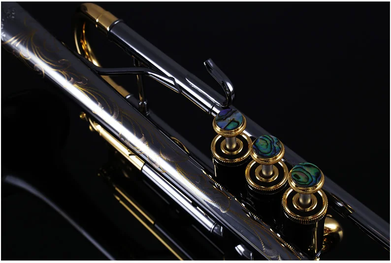 Bb Tune Trumpet Musical Instrument Brass Black Nickel Gold Plated B Flat Trumpet Horn with Mouthpiece