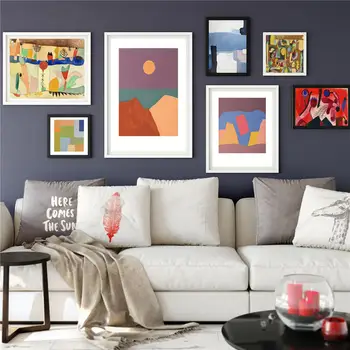 

Custom Poster Abstract Yellow And Grey#y Canvas Wall Art Picture Set Posters Home Decor Prints Abstract Prints for Room20-0923-7