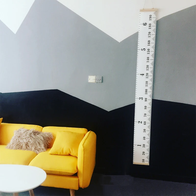 New Hanging Growth Chart 1PC Baby Height Growth Chart Hanging Rulers Kids Room Wall Wood Frame Home Decor