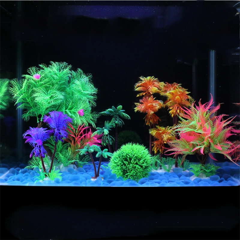 Dia. 8cm Aquarium Plants Decoration Simulation Plastic Grass Ball Fish Tank Background Decor Water Weeds Ornament Aquarium