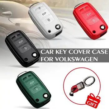 

Car Key Protect For Volkswagen/VW/POLO/Bora/Beetle/Tiguan/Passat B5 B6/Golf 6 MK5 MK6 Eos TSI Case Cover Keychain Key Shell Case