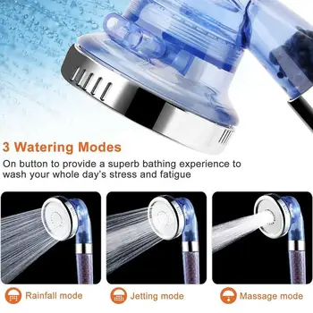 

Shower head, high pressure filter handheld filtration stone function and 1 3 water flow with head adjustable shower ionic s U0V2