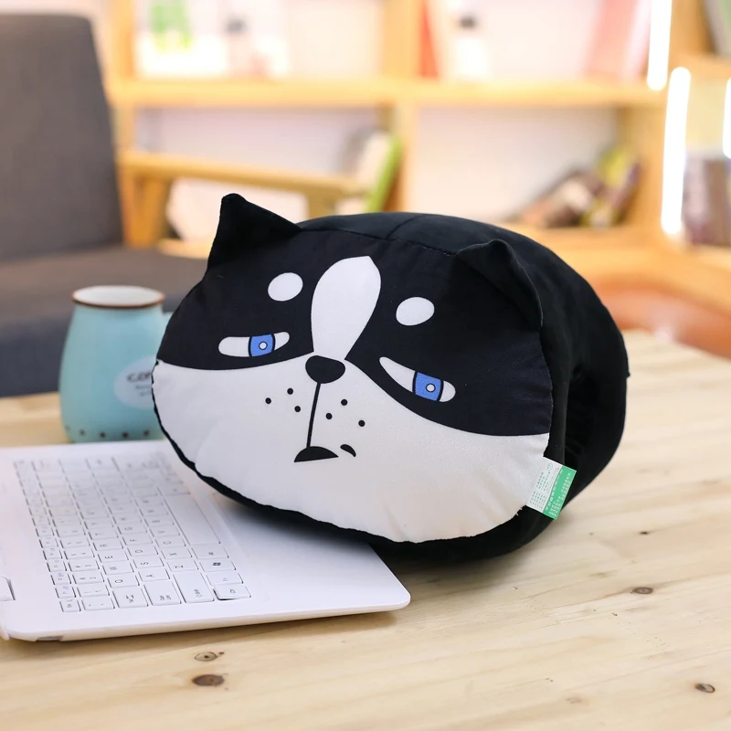 Мягкими Животные руки Подушка Кошка Собака Хаски Косплей Shiba «Лисья Секретная служба»(Inu очаровательны чучела Мультфильм Plushie 2-в-1 подушка для сна подушка подарок для ребенка