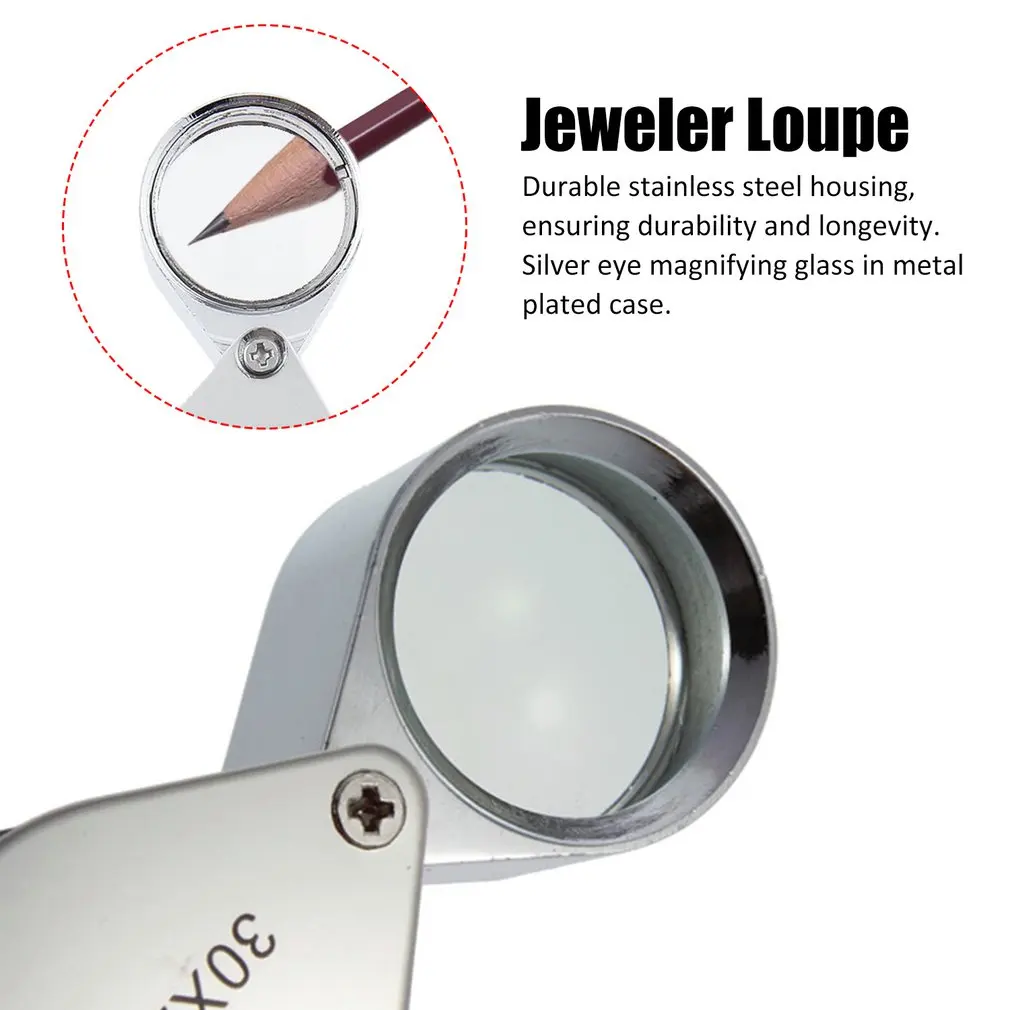 

Mini 30x Magnifying Magnifier Jeweler Eye Jewelry Loupe Loop 30*21mm Triplet Jewelers Eye Glass Jewelry Diamond