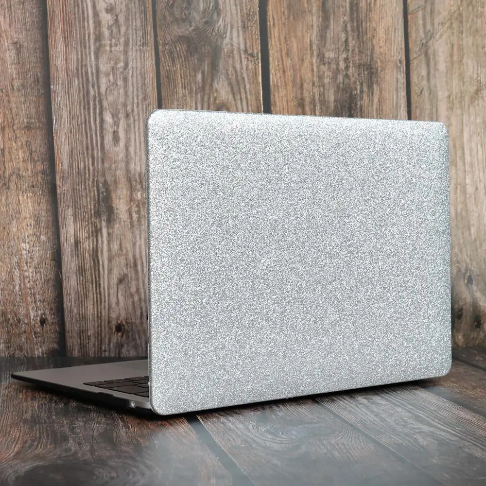 Серебристый Шикарный чехол для ноутбука MacBook Air Pro retina 13 /Air 11 13,3 дюймов, пластиковый жесткий корпус, защитный чехол для клавиатуры - Цвет: Серебристый