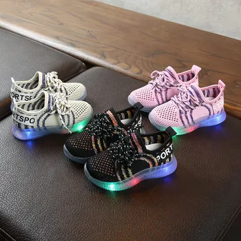 

Children Kids Baby Girls Boys Mesh Led Light Luminous Sport Sneakers Shoes Kids Shoes calzado infantil детская обувь #E30