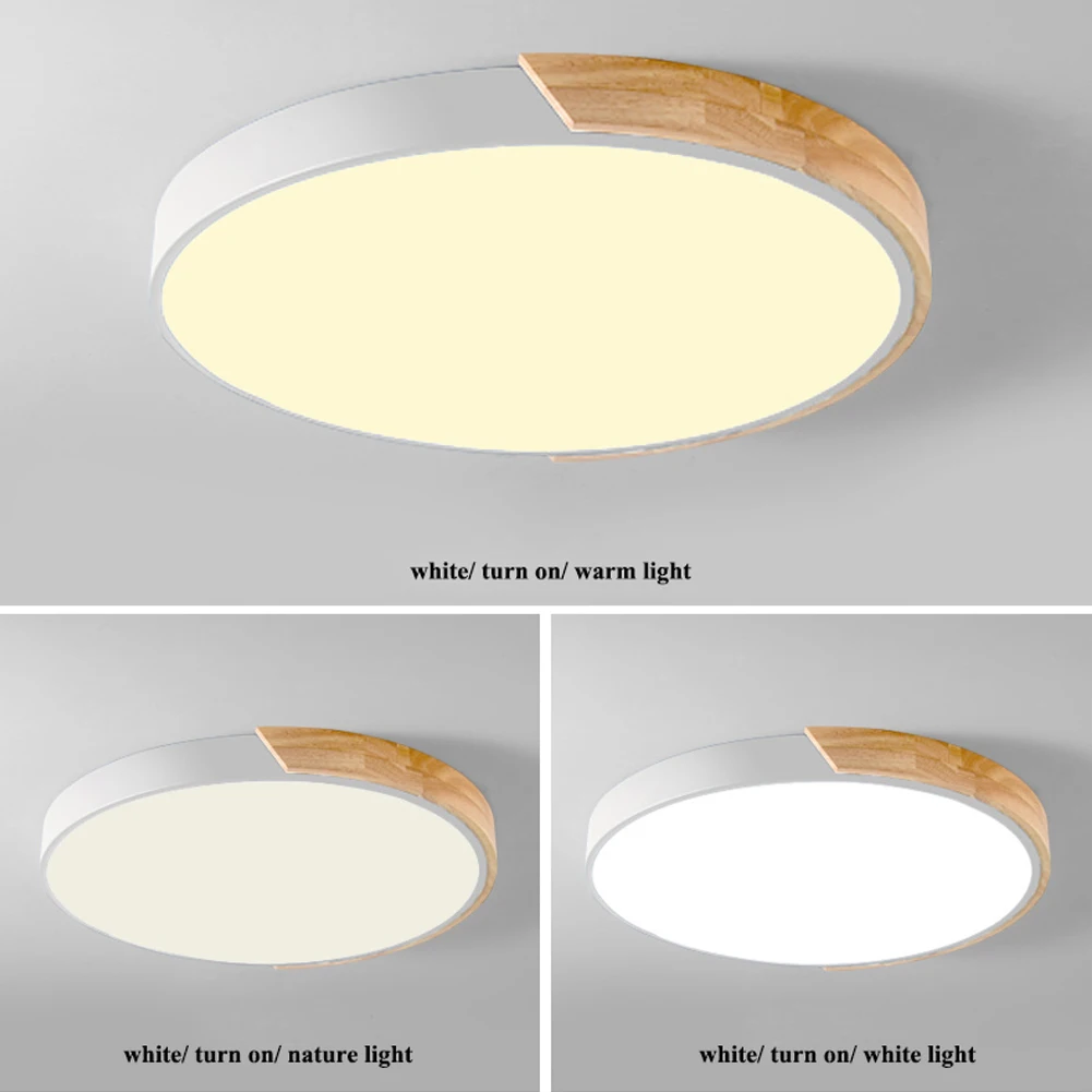 

30cm Bedroom Nordic Style Home Decoration Kids Room Ultrathin Round Wooden Led Corridor Ceiling Light Indoor Modern 18W Panel