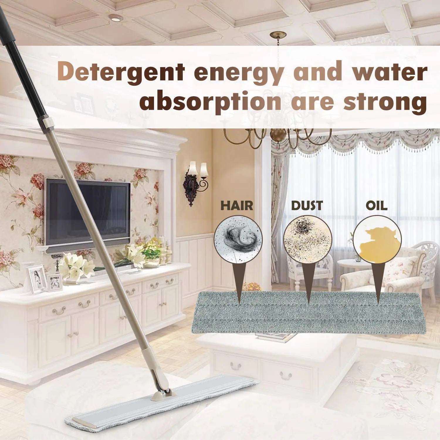 Легкая Швабра из микрофибры с алюминиевой пластиной 2 многоразовых насадки для