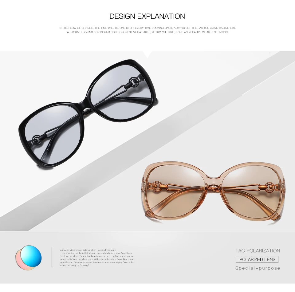 LIOUMO Occhiali da sole da donna polarizzati femminili Glae fotocromatici Shopping Eyewear Fahion Tea Frame UV400 zonnebril_voghion.com