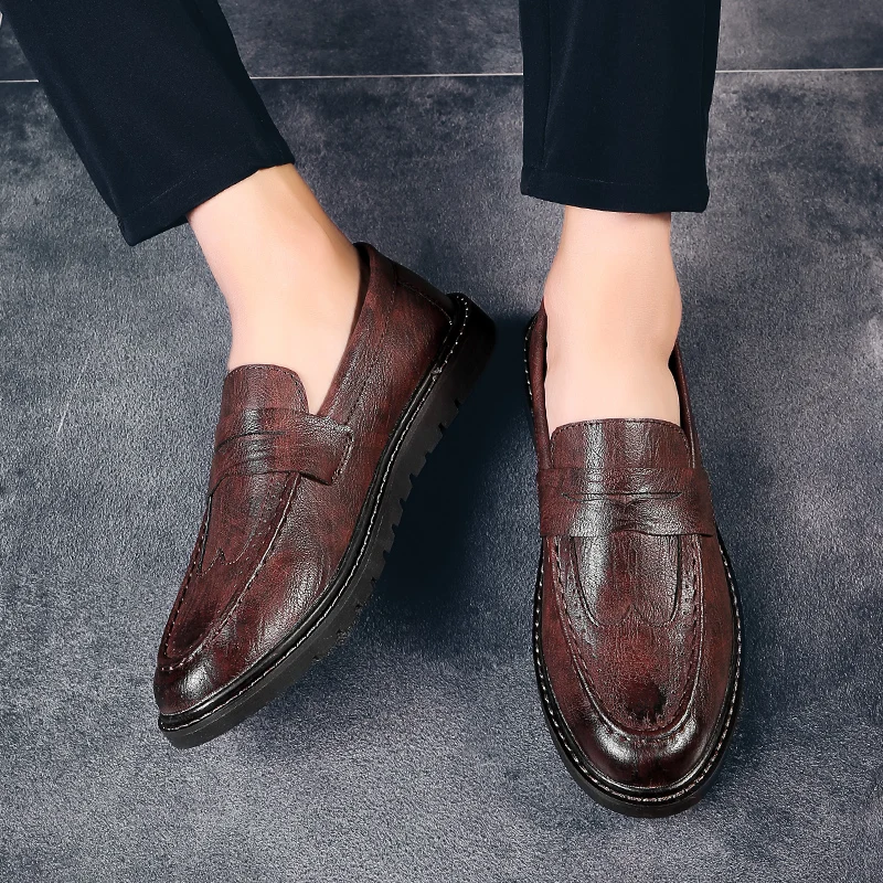spring and autumn British style leather casual shoes men's shoes casual lightweight simple classic fashion business shoes