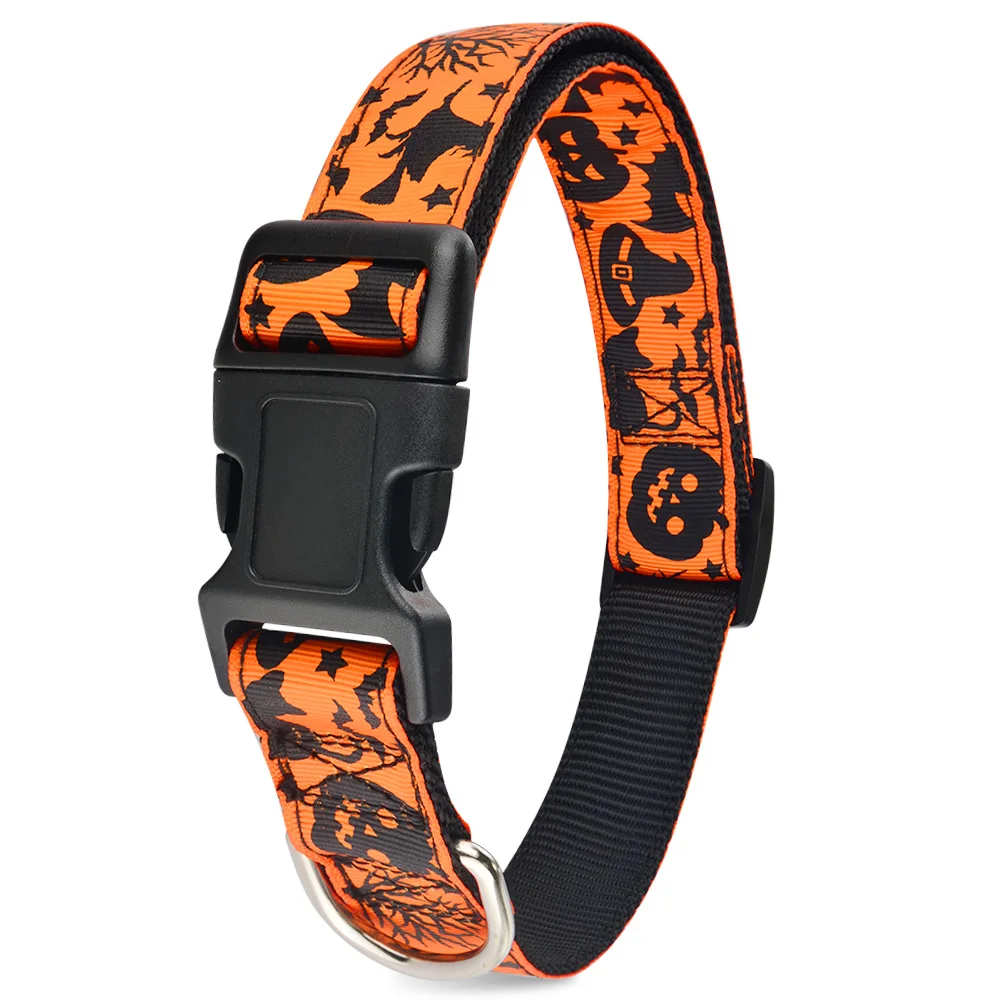 Fantasma Di Halloween Forniture Collare Di Cane Di Nylon Dolcetto O Scherzetto Cani Di Taglia Grande Pipistrello Zucca