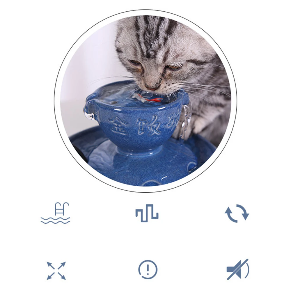 1.0L Авто Pet Cat керамический фонтан воды, собака кошка питомец немой поилка питатель миска, питомец поилка фонтан диспенсер водяной