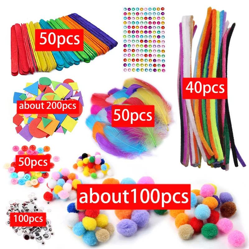 Arts and Crafts Supplies for Kids Toddlers Crafting Collage DIY Arts Set  Assorted Creative Handmade Toys