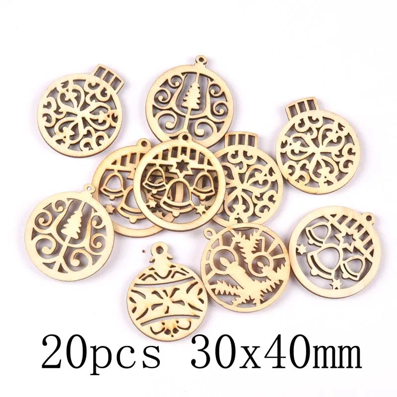 mt2521-20pcs DIY натуральный деревянный чипборд Рождественская елка подвесная подвеска с героем аниме детские подарки снеговик рождественские украшения mt2521 - Цвет: mt2521-20pcs