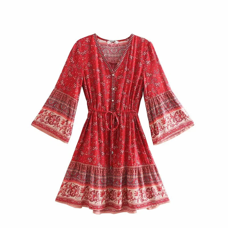 Vintage Chic Bohemian Mini Dress