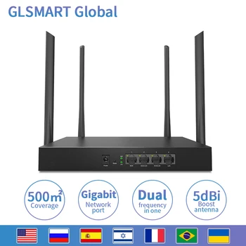 

AC1350M Wireless WiFi Router GLW20E with 2.4G/5.0G High Gain Antenna Dual Band Enterprise Wifi Repeater,App Control,VPN