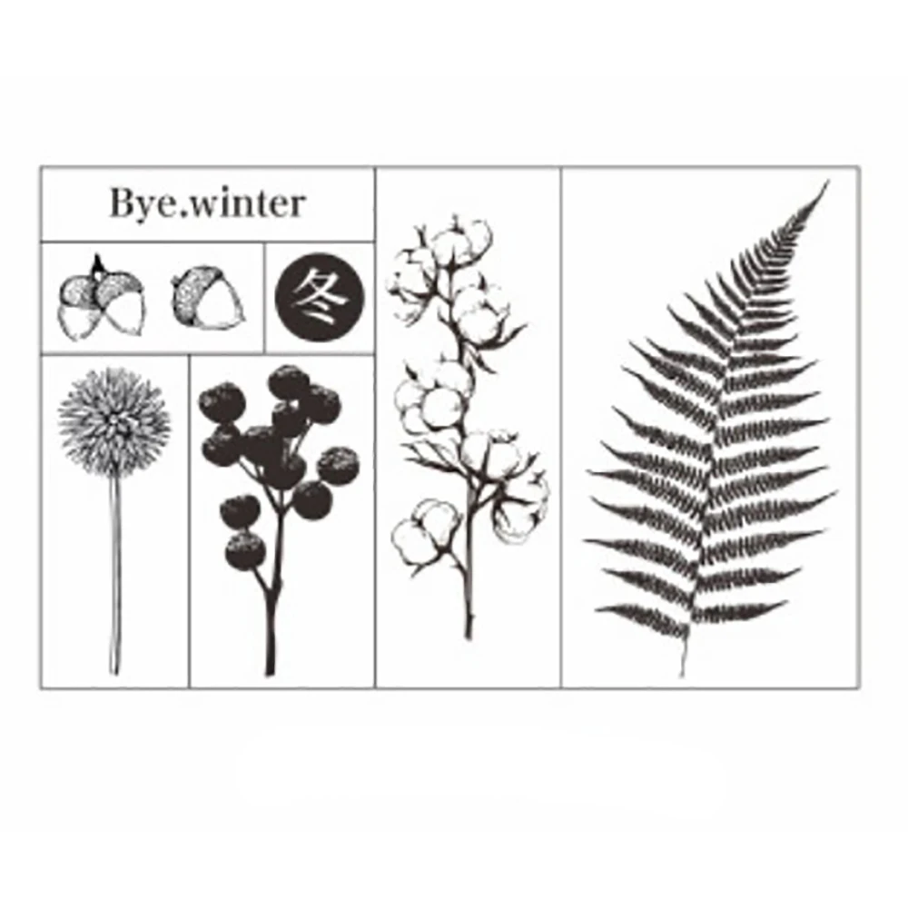 Lychee Life винтажный деревянный штамп, всесезонный цикл, штампы, сделай сам, открытки в альбом, скрапбукинг, ремесла, украшения - Цвет: 3